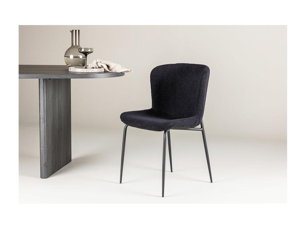 Chaise de salle à manger noire, 48 x 54 x 80 cm