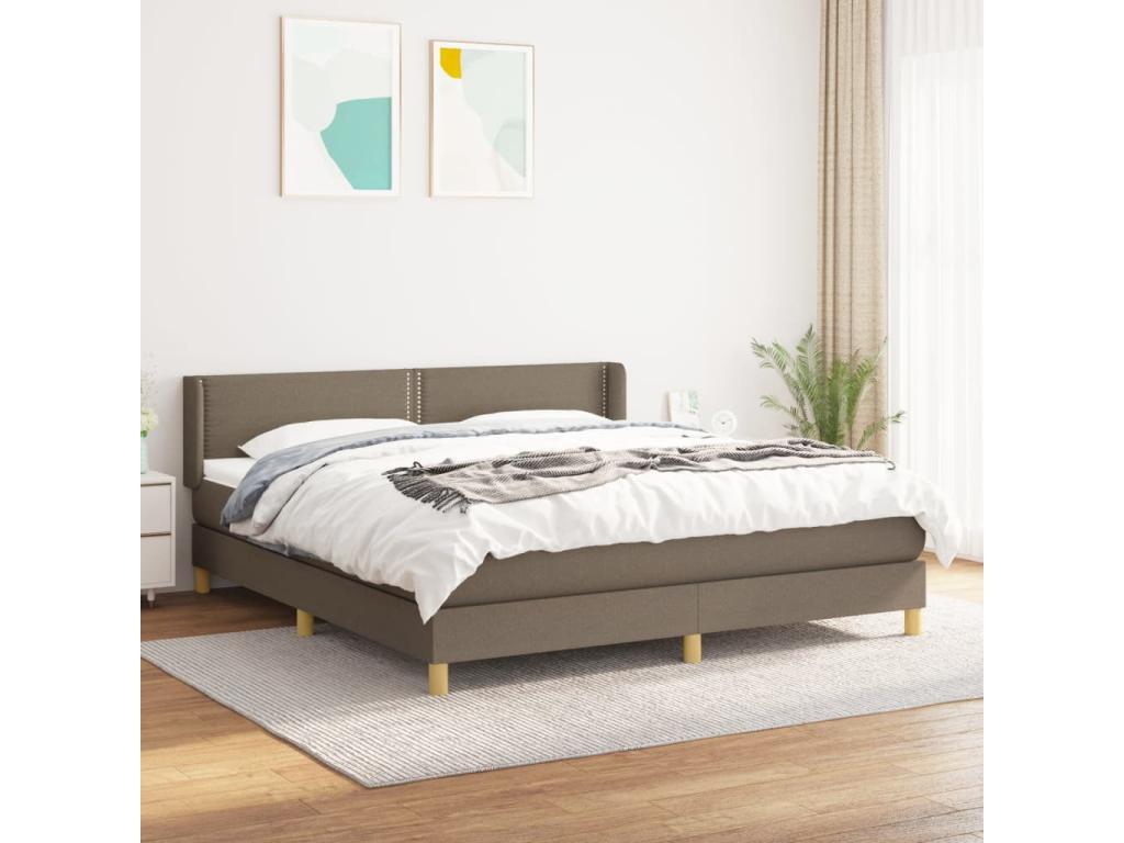Matelas en tissu taupe, 203 x 163 x 88 cm