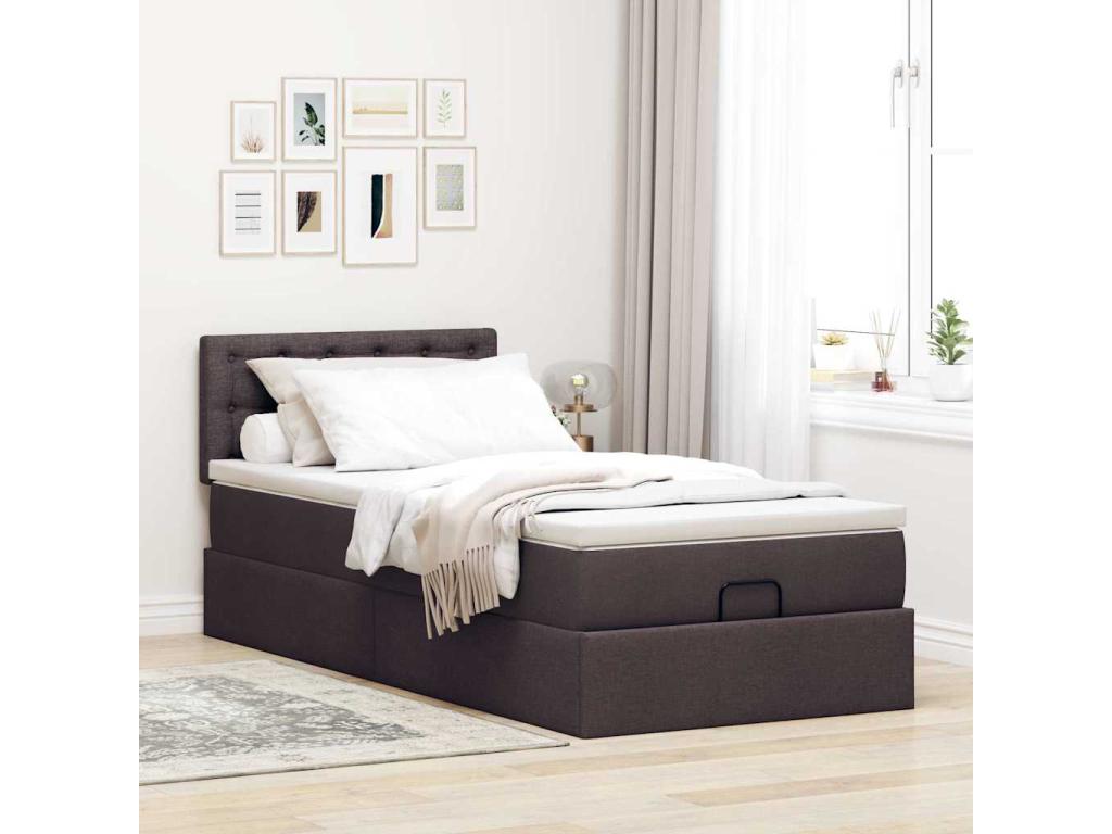 Matelas en tissu marron, 203 x 90 x 88 cm