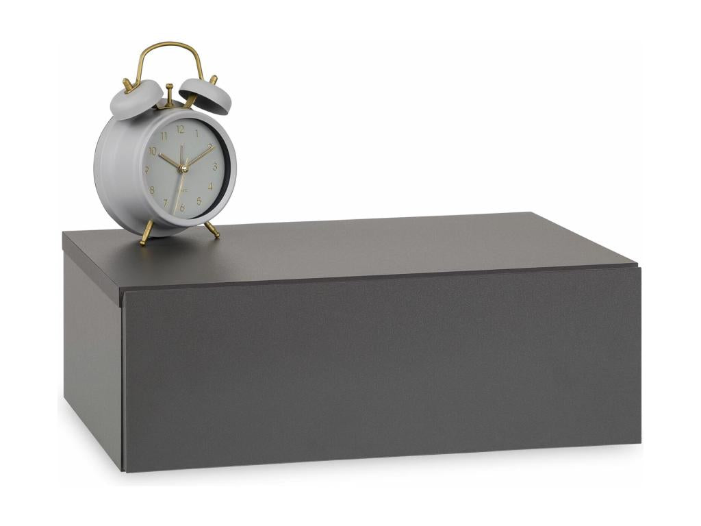 Étagère grise à 1 tiroir, 42 x 30 x 15 cm