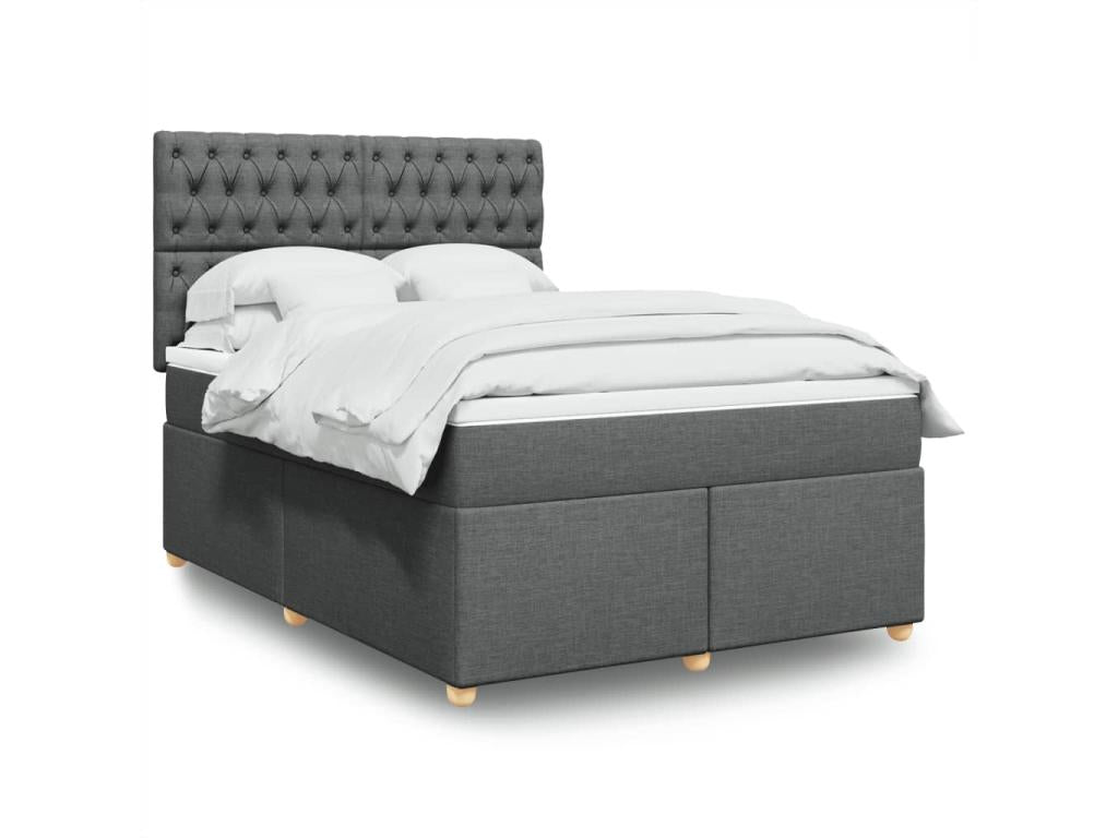 Matelas en tissu gris, 200 x 160 x 150,5 cm