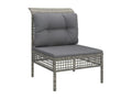 Ensemble de mobilier de jardin gris 5 pièces avec coussins, 62 x 62 x 69 cm