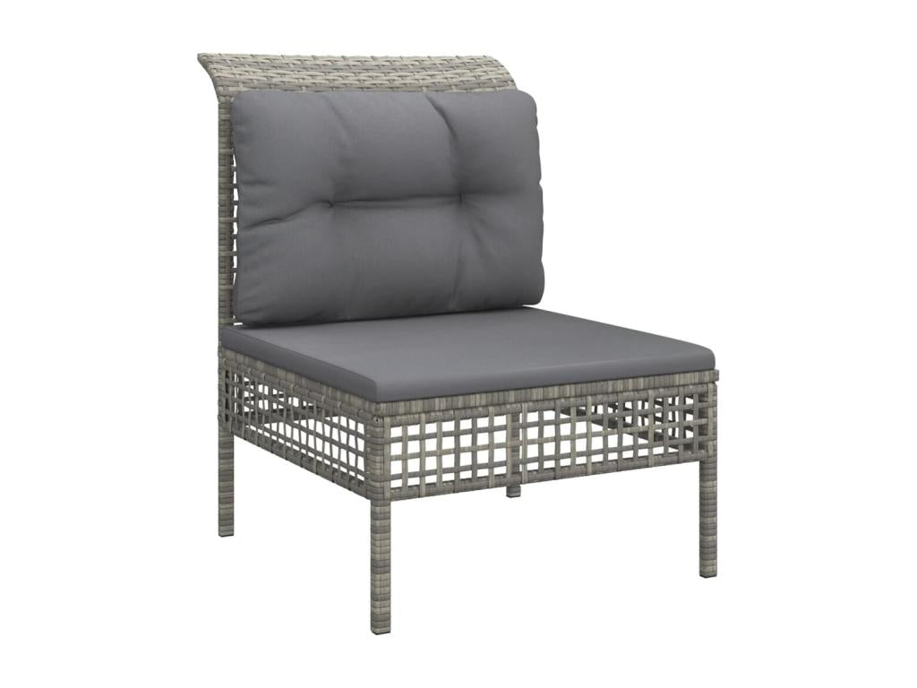 Ensemble de mobilier de jardin gris 5 pièces avec coussins, 62 x 62 x 69 cm