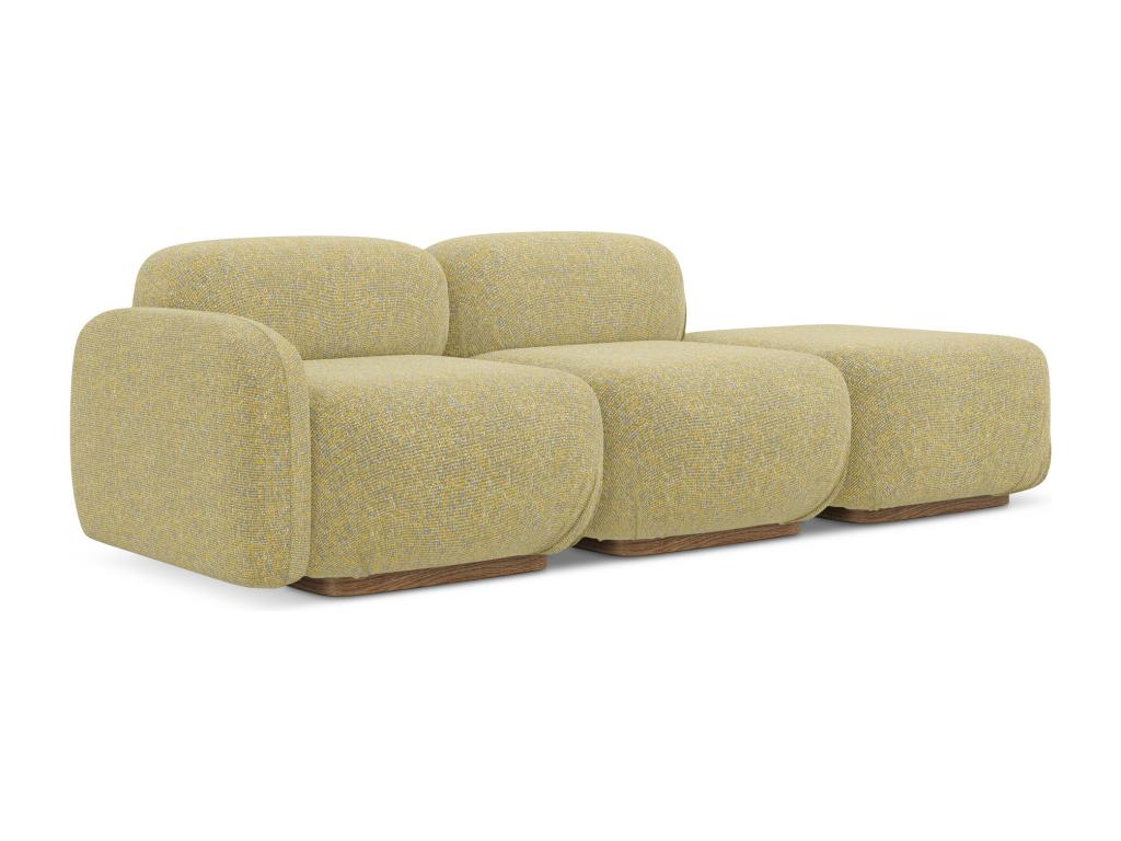 Canapé en tissu marron, 95 x 258 x 73 cm